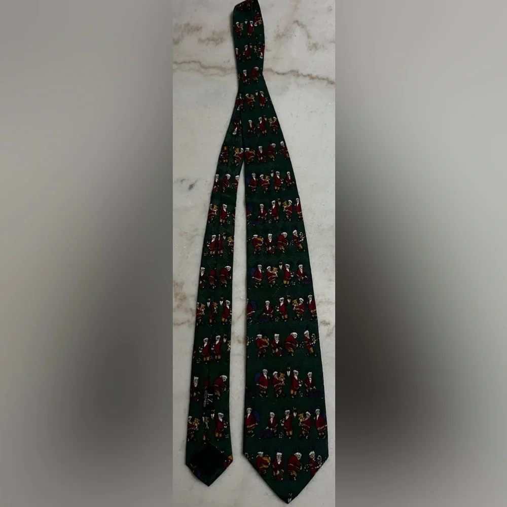 2 Vintage Silk Christmas Neckties Alynn Neckwear J.Z.Richards Santa Claus